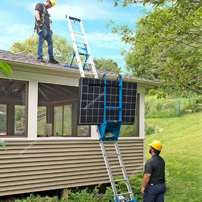 New arrive Upgrade Steel Electric Freight Elevator with Solar Panels Small Lifting Crane with Solar Panels