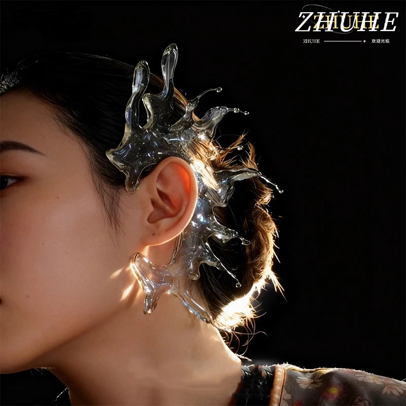 

Artistic Water Flow Jewelry Accessories, Unique Ear Cuff for Women & Men, Fashion Statement Ear Jewelry for Party & Daily Trendy