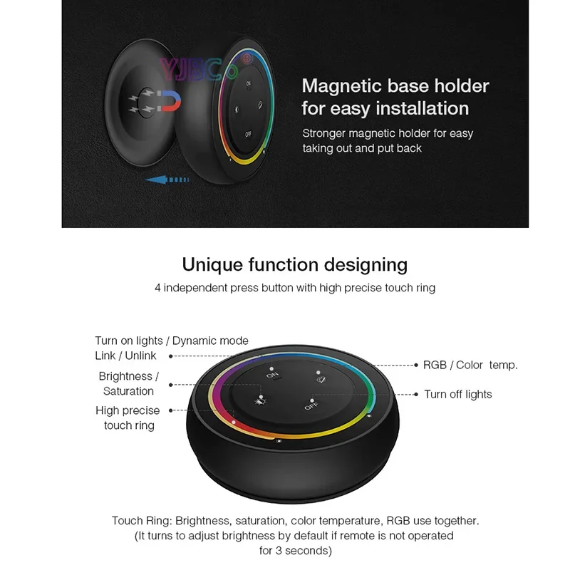 Miboxer RGB/RGBW/RGB+CCT 3in 1 2.4G Sunrise Remote Rainbow dimmer Switch Single color/CCT 2 in 1 LED Strip Lamp Bulb Controller