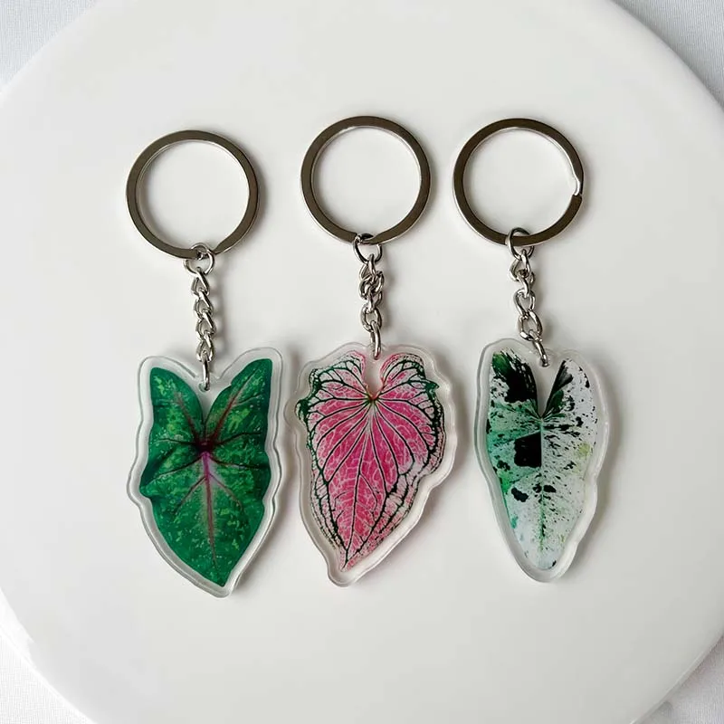 Plant Key Chain Mobile Phone Pendant Creative Acrylic Craft Products Simulation Leaf Accessories For Bag