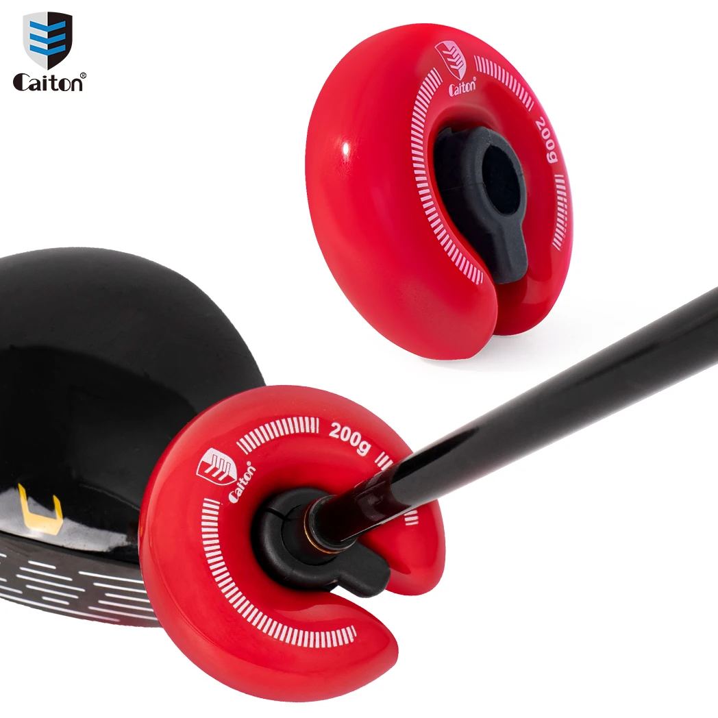 Caiton 200g Golf Swing Weight Ring 2.4in, Non-Slip Rubber Clamp for All Clubs Speed Power Strength Tempo Warm Up Practice Aid