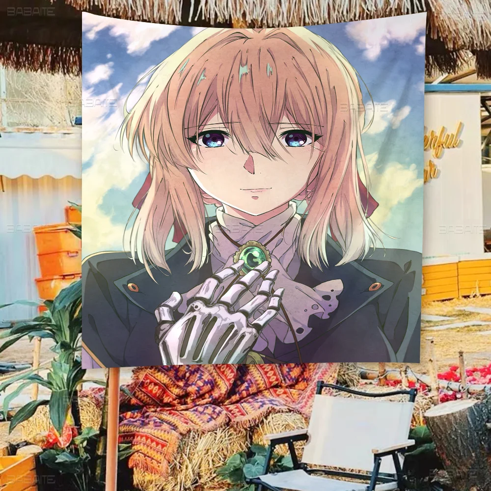 Violet Evergarden DIY Flag For Family Group Photo Living Room Home Dorm Decor Wall Art Decor Banner