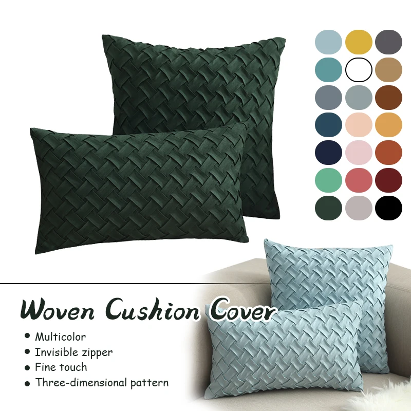 

Creative Nordic Style Soft Suede Woven Cushion Cover Solid Color Home Decorative Pillow Cover 45x45cm/30x50cm Pillowcase