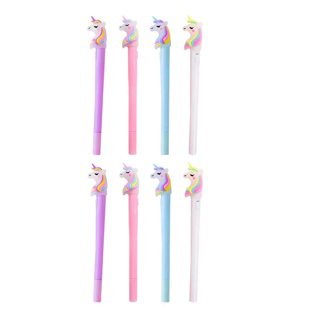 

8Pcs Flashing Lights Pens Design Gel Ink Pens for Students School Office Writing Portable Stationery Gift