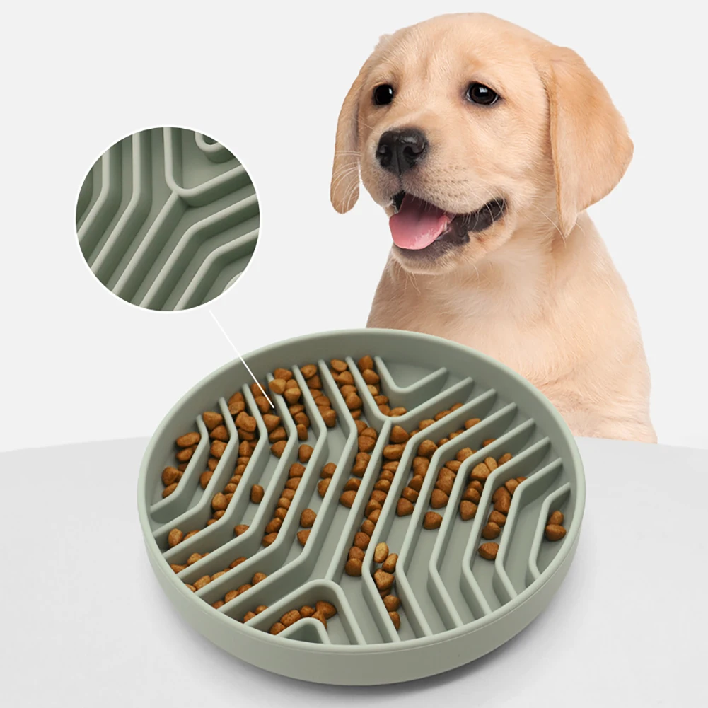 

YOUZI Pet Round Slow Feeder With Suction Cup Food Grade Silicone Pet Slow Down Feeding Dishes For ALL Dogs (19.8 x 19.8 x 3.5cm)