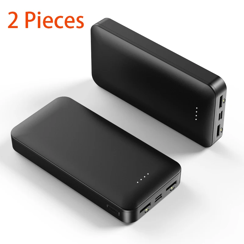 2Pcs Portable Charger 20000mah Mobile Power 20000mah Bank Portable High Quality Battery Charger