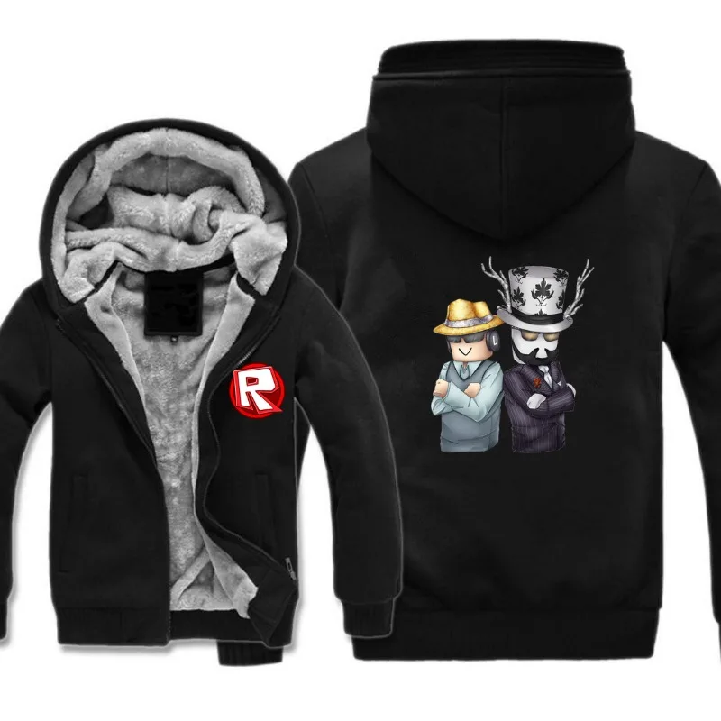 سويت شيرت سميك بقلنسوة من Game Roblox، سترة بسحاب للعالم الافتراضي، ملابس عصرية محيطية أنيمي، هدايا عيد الميلاد #4