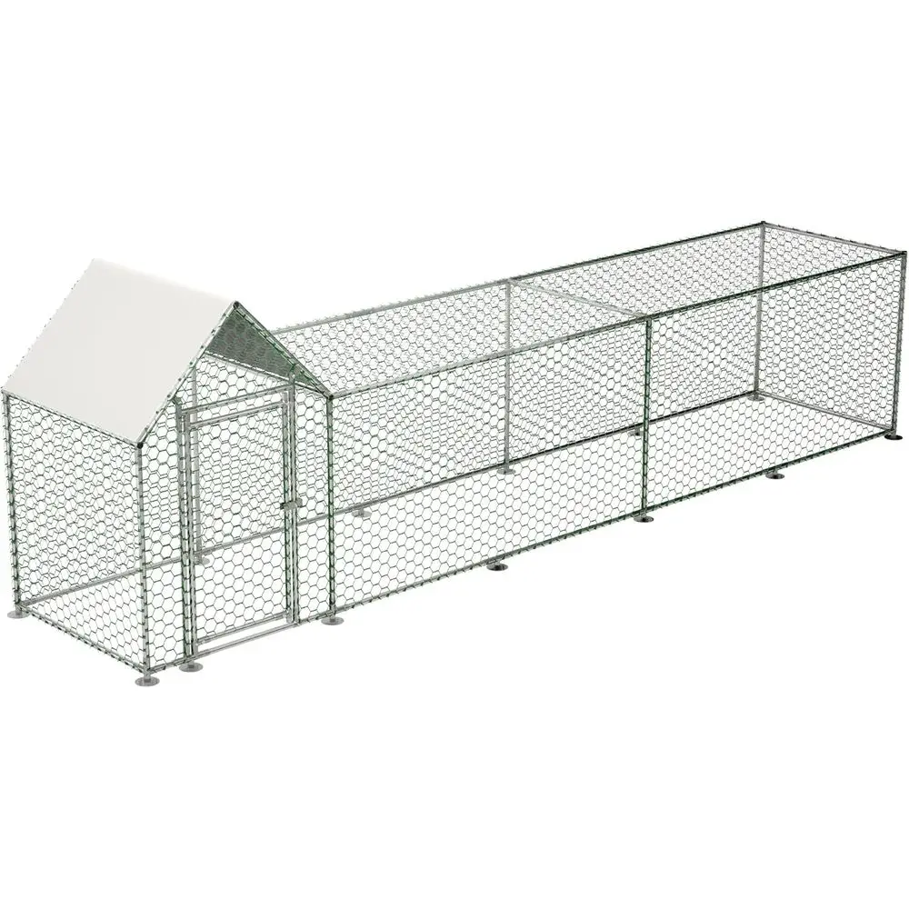 

Durable Galvanized Steel Chicken Coop with Lockable Door, UV-Protected Cover for Chickens, Ducks, and Rabbits
