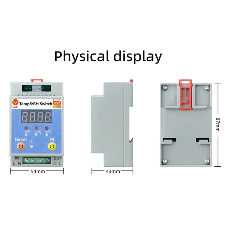 Tuya WIFI Circuit Breaker Smart Temperature Humidity Soil Control On-Off With Display Remote Monitoring Voice Alexa