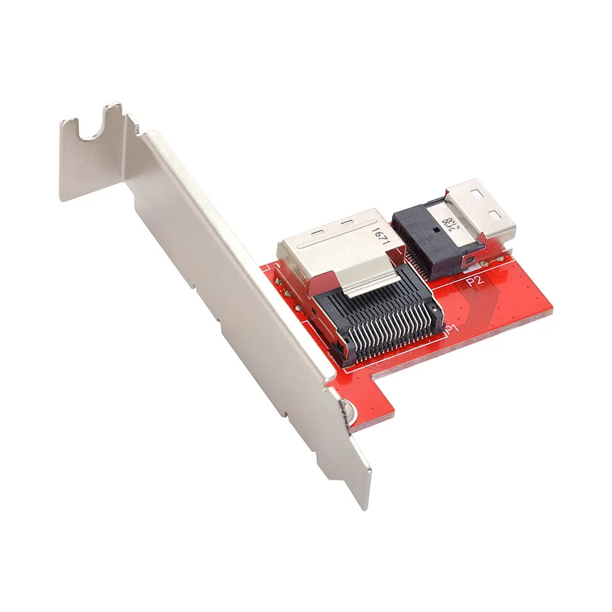 Mini SAS SFF-8087 PCBA أنثى إلى PCI-Express 4.0 Slimline SAS SFF-8654 محول مع قوس