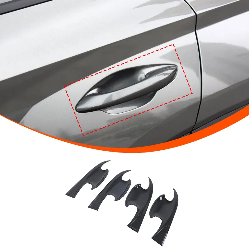 

4PCS ABS For 2022+ US Hyundai Santa Cruz /2021Tucson L Exterior Door Bowl Decals sticker Trim Car Accessorie