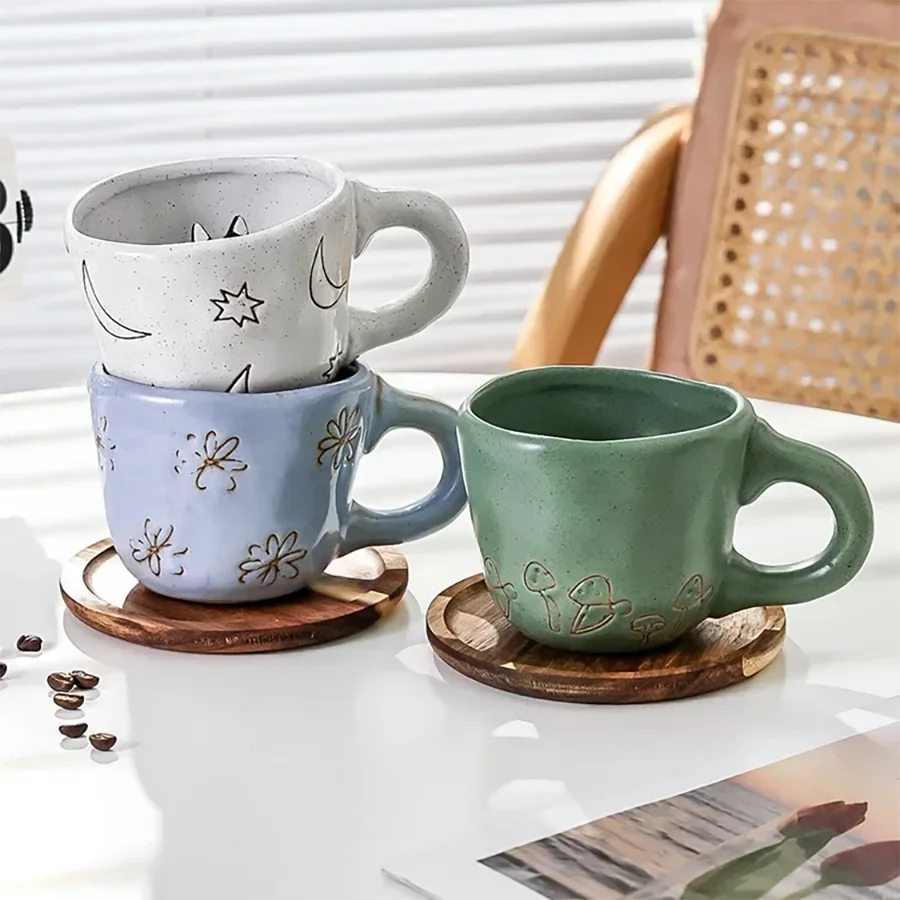 Cartoon 3D Animal Mugs Handmade Snail Cat Dog Daisy Cups Ceramic Kitchen Drinkware Cute Big Coffee Tea Mug Cup Fun Birthday Gift