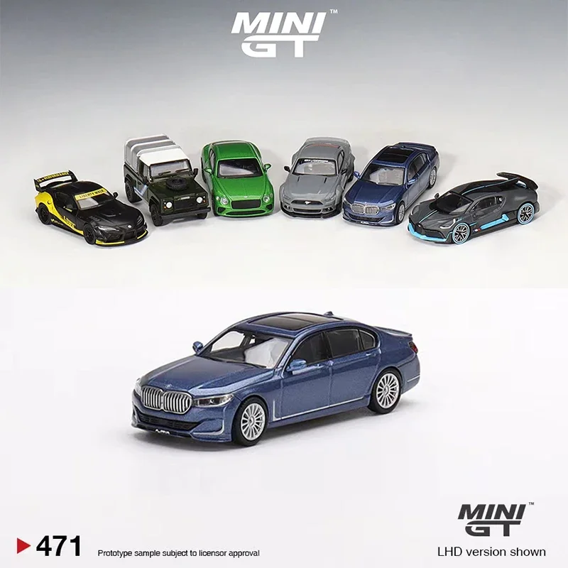 

MINI GT 1:64 Model Car Alpina B7 xDrive Alloy Die-cast Vehicle #471 LHD Blue Metallic Collection