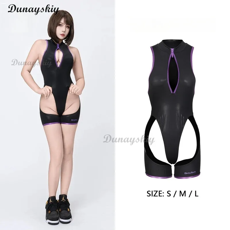 

COSda@One Piece Swimsuit Hollow Out High Split Chest Zipper Hip Lift Swimming Anime Sexy Lovely Hot Spring CosplayCOSda@
