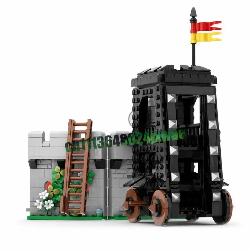 533PCS Siege Tower Remake Medieval Castle Battle Building Blocks MOC Model Creative Architecture DIY Assembly Puzzle Toy Gifts