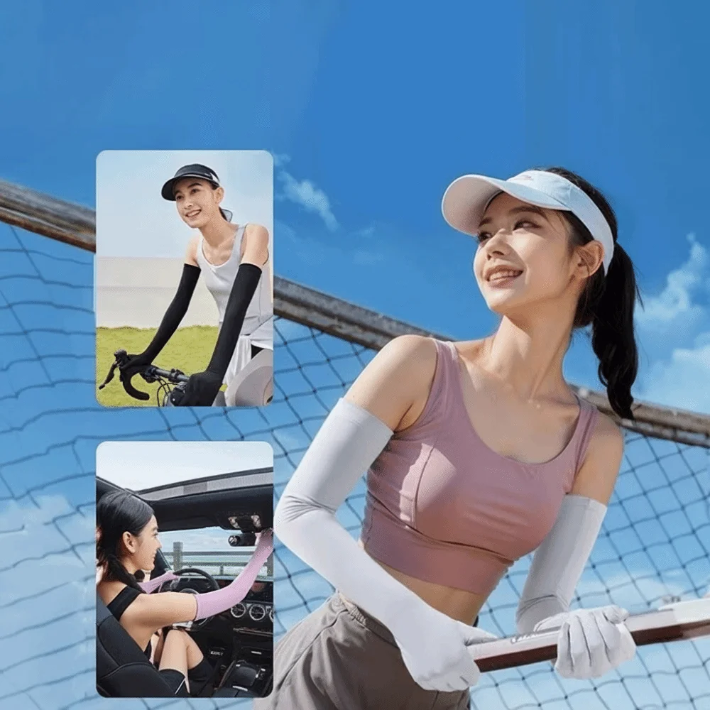 Comfortable UV Protection Sun Protection Gloves Long Gloves Touchscreen Ice Silk Sleeve Ice Silk Bicycle Gloves Travel