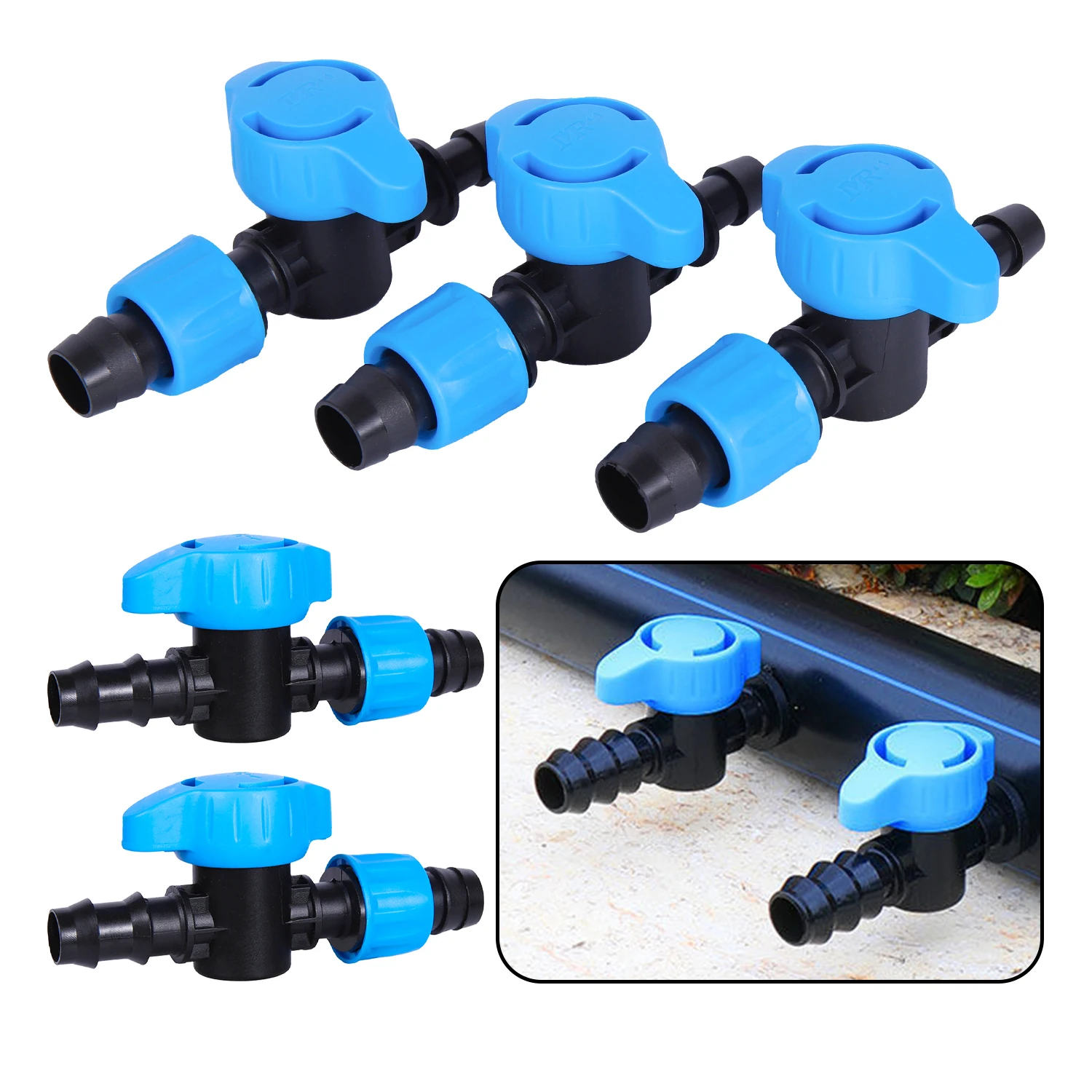 Drip Irrigation Line Water Divider Valve Bypass Valve Filed Farmland Orchard Manor Estate Greenhouse Watering Couplings Fitting