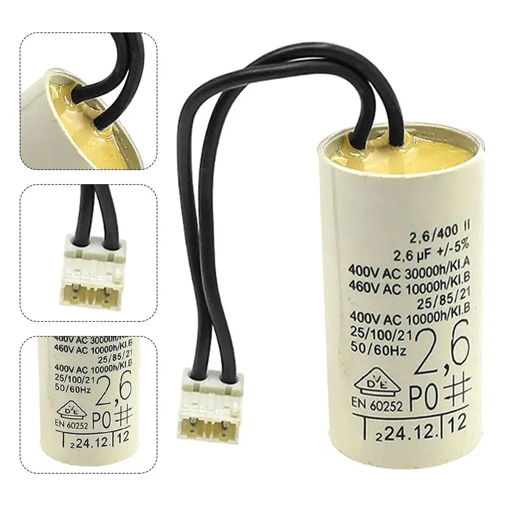 1Pcs 2uF 2.5uF 2.6uF 3uF Boiler Water Pump Capacitor Plastic Metal With Connector Circulation Motor Capacitor Wall Mounted