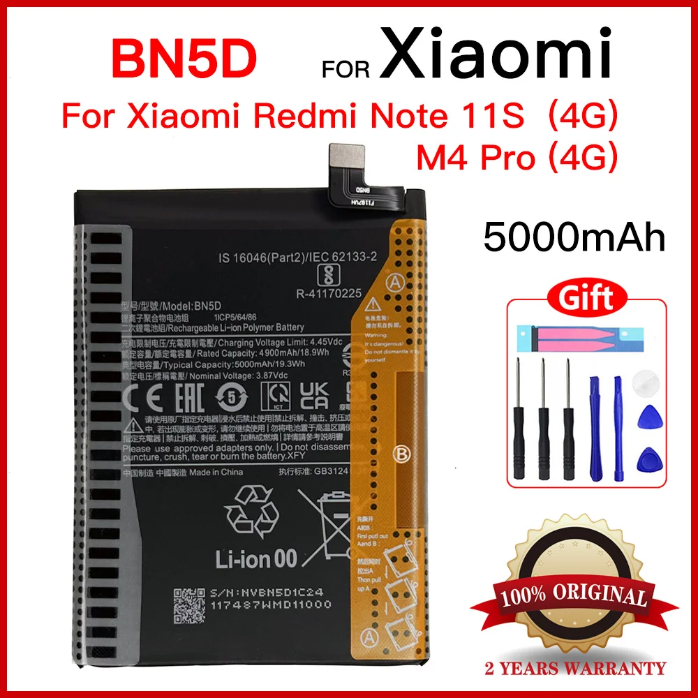 Genuine BN5D 5000mAh Battery For Xiaomi Redmi Note 11S 11 S 4G / M4 PRO 4G Phone Replacement Batteries