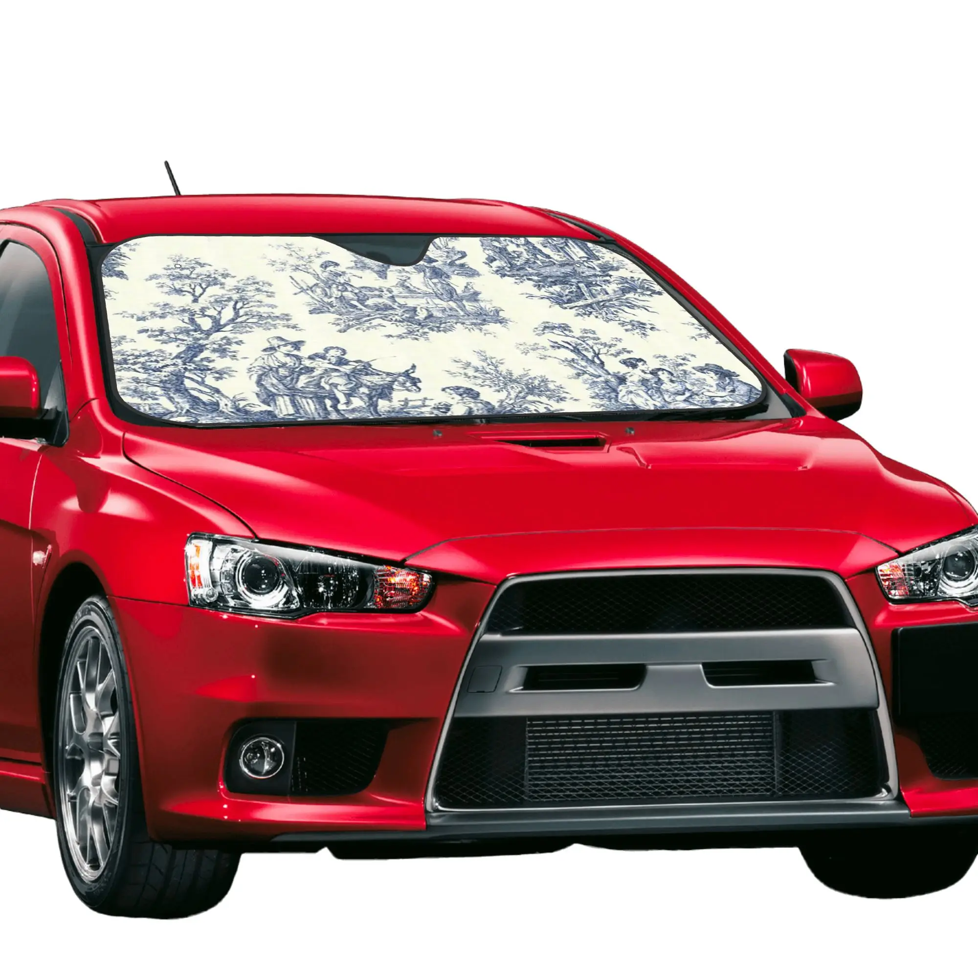 Windshield Sun Shade Car Powder French Toile Picnic Designs Solar Reflector Protector  Visor Screen Cover Vehicle Windscreen