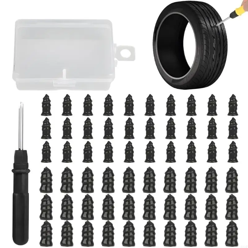 6XDF Powerful Rubber Tire Repair Set 30 Large 30 Small Outlets Twist Shih tzus Quick Tire Escape Repair