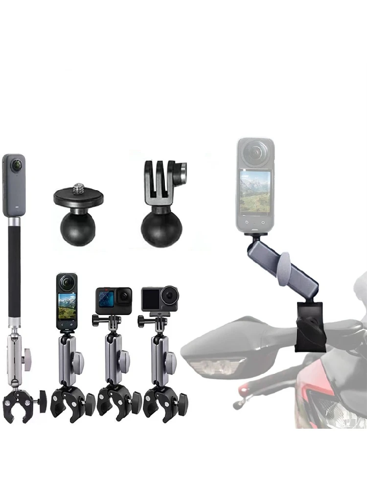 AliExpress NONE Motorcycle Handlebar Mount 360° Motorcycle Handlebar Mount Bicycle Frame For Insta360 X5 Gopro Hero Dji Osmo Action Camera-B12B
