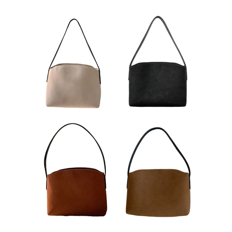 Lady Purse Simple Fashion Carrying Bag Underarm Bag Versatile Shoulder Bags Armpit Bag Handbag Solid Color Tote