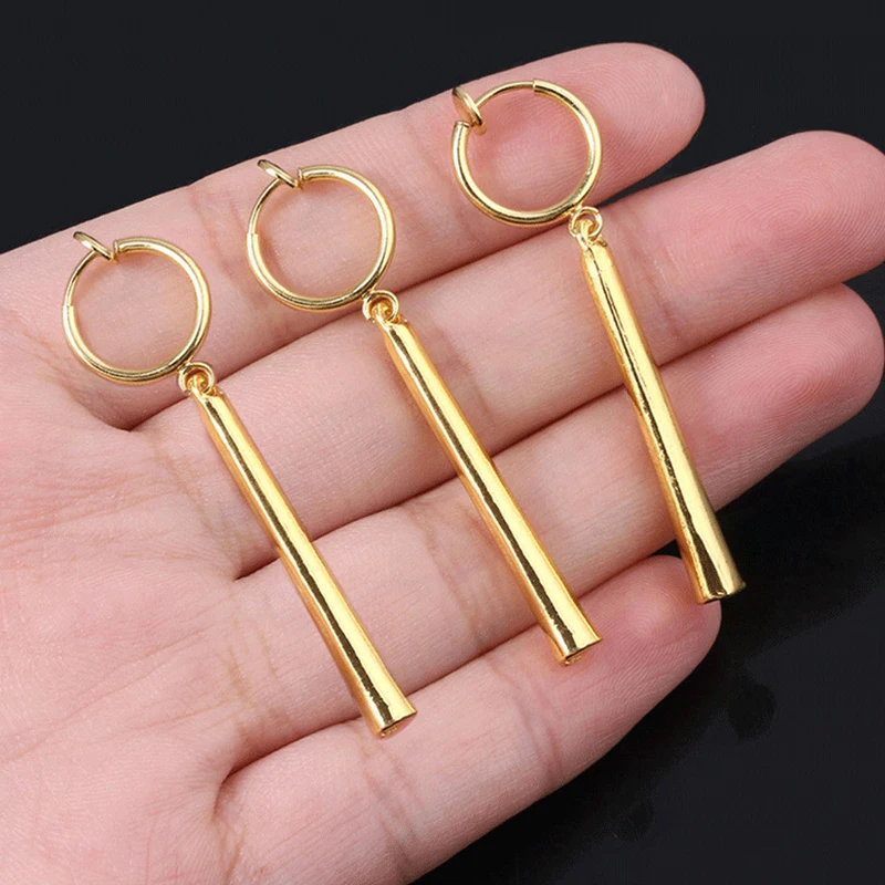 Kuss Schmuck Unisex 3 teile/satz Zoro Cosplay Ohrringe Requisite für Frauen Männer lange Säule Anhänger Tropfen Ohrringe Ohrclip Freunde Geschenk