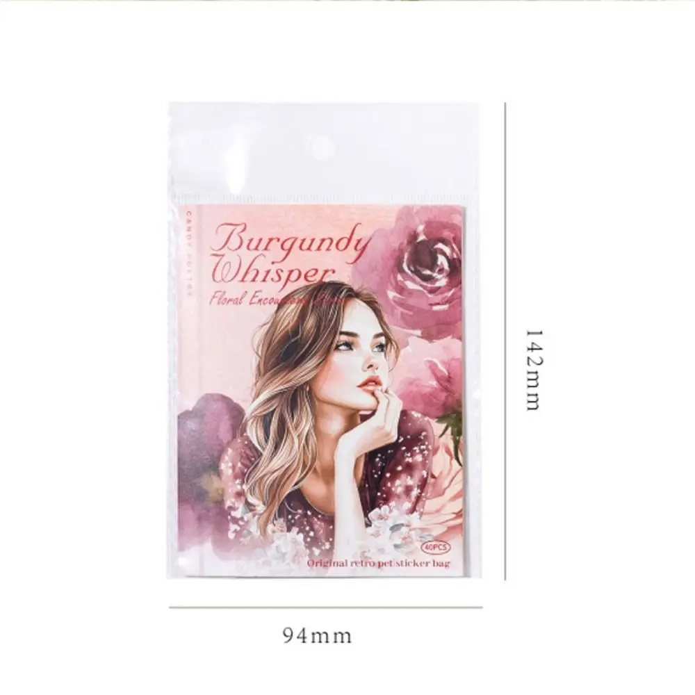 Naklejki PET z motywem botanicznym, kwiatowe spotkania, rękodzieło DIY, wodoodporne naklejki do dekoracji dziennika, naklejki zdejmowalne do tła pamiętnika