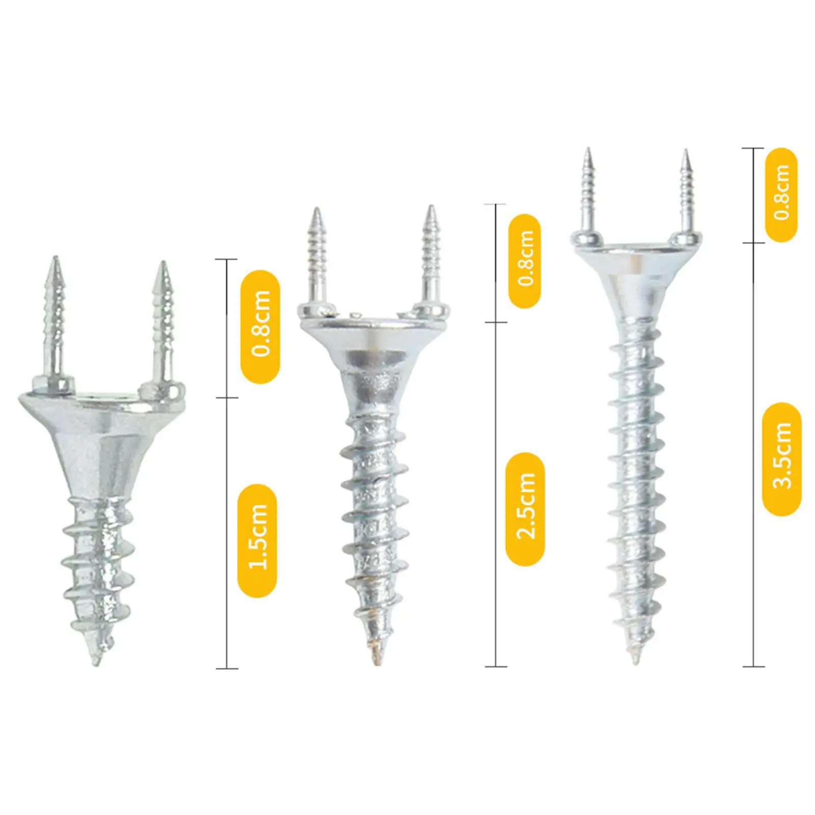 Invisible Double Headed Screw Ended Seamless Nail Metal Fastening Set for Baseboard and Background Walls