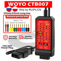 WOYO 12V 24V Car OBD Breakout Box 16 Pin OBD2 Diagnostic tool with 27.5/59inch OBD extension cable, Automotive CAN Tester Box