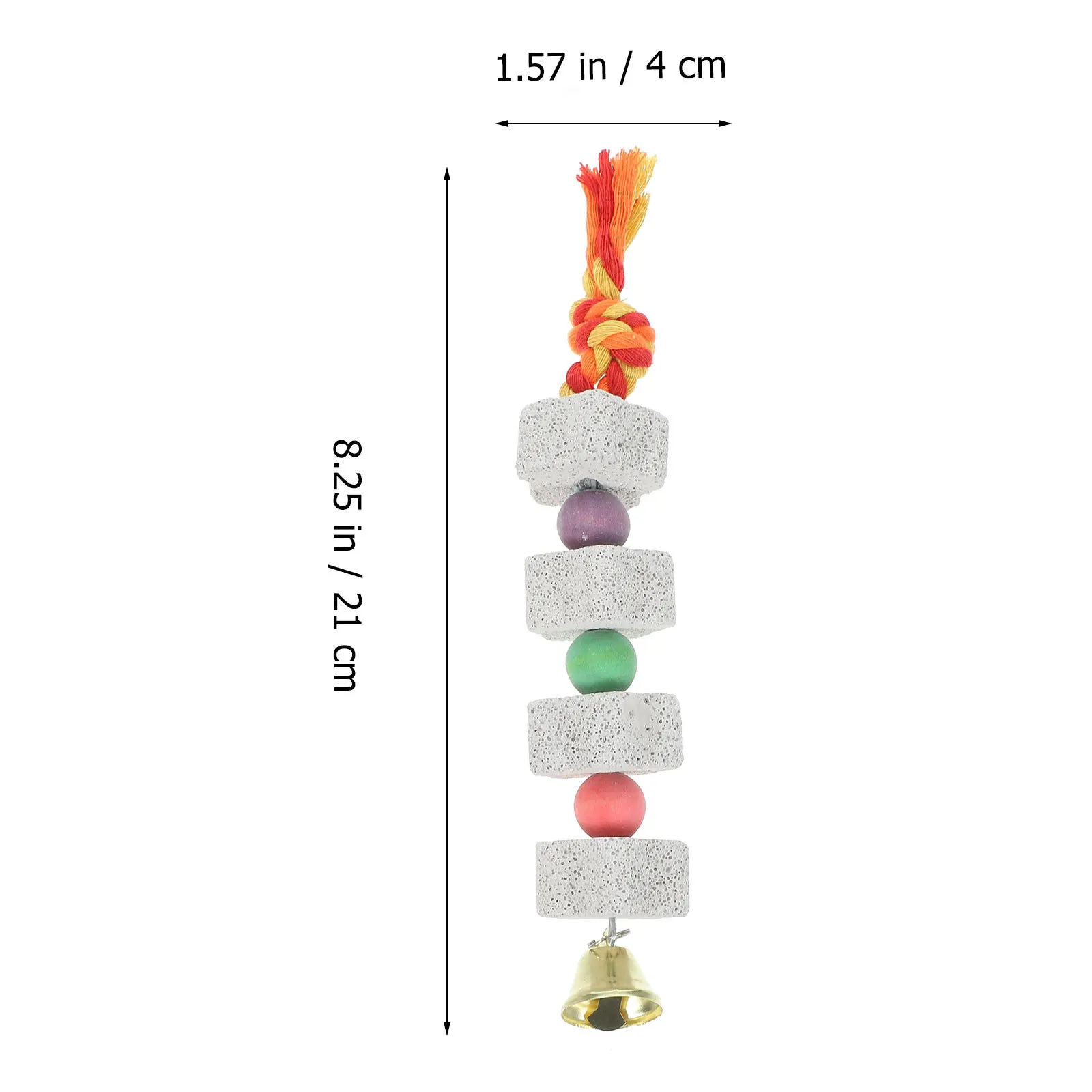 2 قطعة منقار طحن الحجارة شكل نجمة المعدنية مضغ الدائري ل الببغاء الببغاء الببغاء الطيور مع جرس الحواف الزخرفية #3