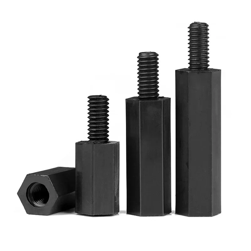 M2 M2.5 M3 M4 M5 M6 Black Nylon Hex Male Standoff Spacer Pillar Mount Thread PCB Plastic Hexagon Motherboard Bolt Spacing Screw