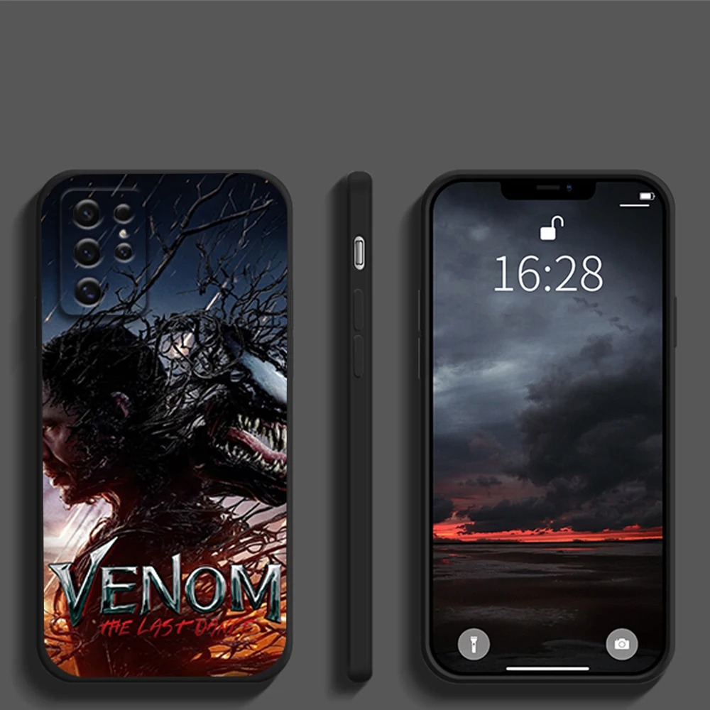 MINISO V-Venom The Last Dance Film Phone Case For Samsung S22 S23 A73 A72 A71 A54 A53 E ULTRA Black Soft Shell