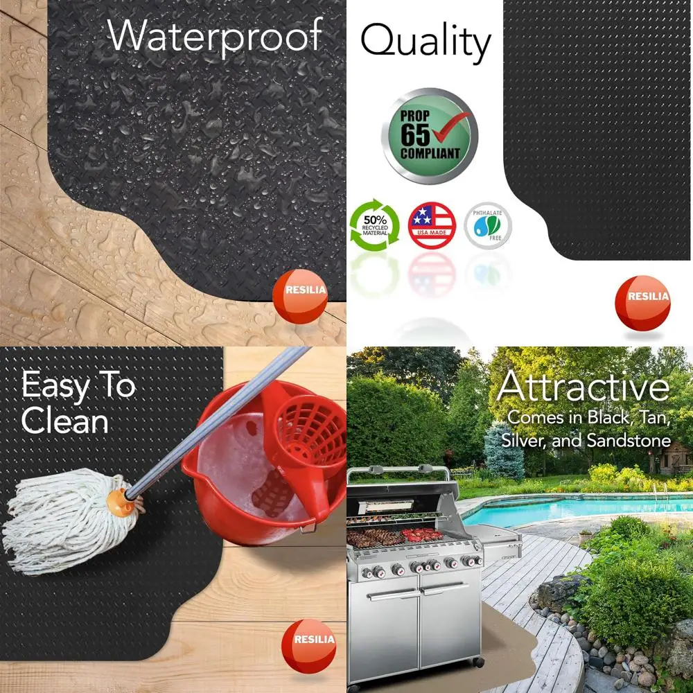 

Сверхмощные многоразовые наружные защитные коврики для террасы, патио и гаража — 72x48 дюймов с 12-дюймовой губой, черно-оранжевая кожура,