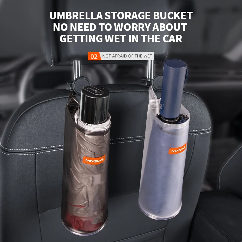 

MIXASA 1pcs Multifunctional Car Umbrella Storage Bucket Hanging Waterproof Bag Back Seat Trash Box Universal Auto Storage Tools