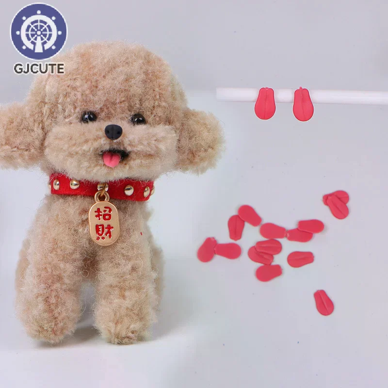 Lindos muñecos de peluche de perro de dibujos animados con decoraciones de lengua en miniatura - Paquete de 10