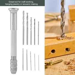 11PCS 1mm-3.5mm Hand Twist Drill Set Precision Pin Vise Hand Drill with Twist Drill Bits Set of 11 Pieces Rotary Tools For Model