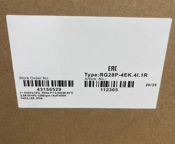 

Brand New RG28P-4EK.4I.1R 400V AC 0.69/1.05kw 3.0/4.5A 2360/1440rpm Cooling Fan 6SL3362-0AG00-0AA1 Expedited shipping