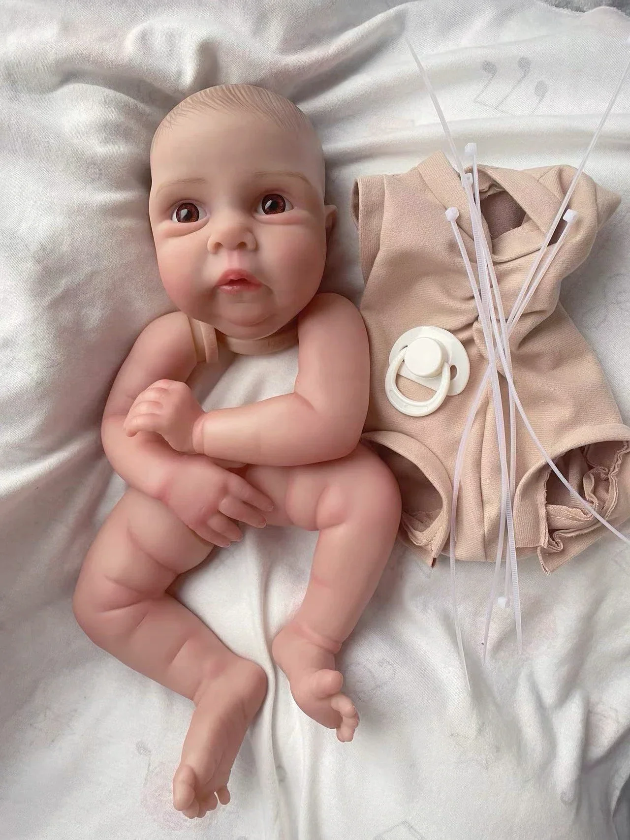 NPK 20inch Newborn Baby Reborn Doll Kit Miley 3D Skin with Visbile Veins  Already Painted Unfinished Doll Parts