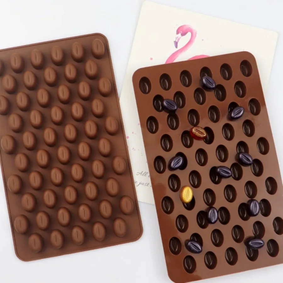 

2 Pack, Cute Coffee Bean Shaped Silicone Chocolate Candy Cake Mold