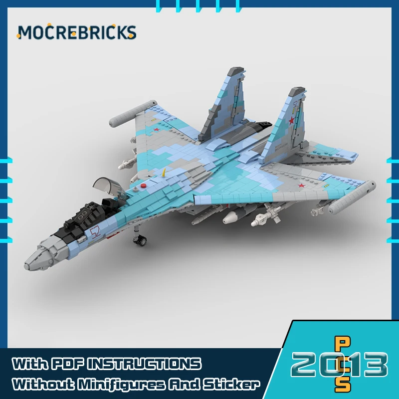 Creative Expert Su-35 Building Blocks Assembly Model Air Force Fighter Technology Brick Desktop Display Toy Children's Souvenirs