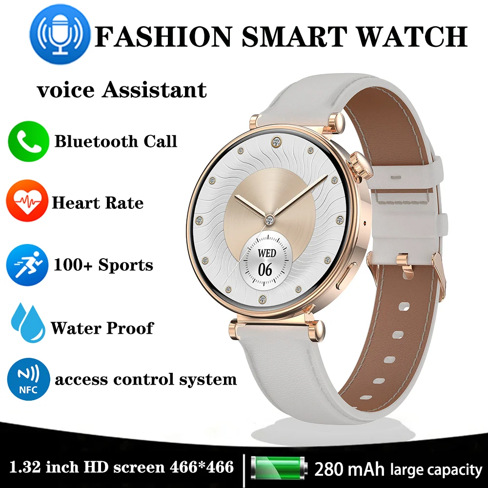 

Xiaomi Mijia NFC Smart Watch Women Voice Assistant Bluetooth Call Heart Rate Monitoring Waterproof Sport Fitness Women's Watches