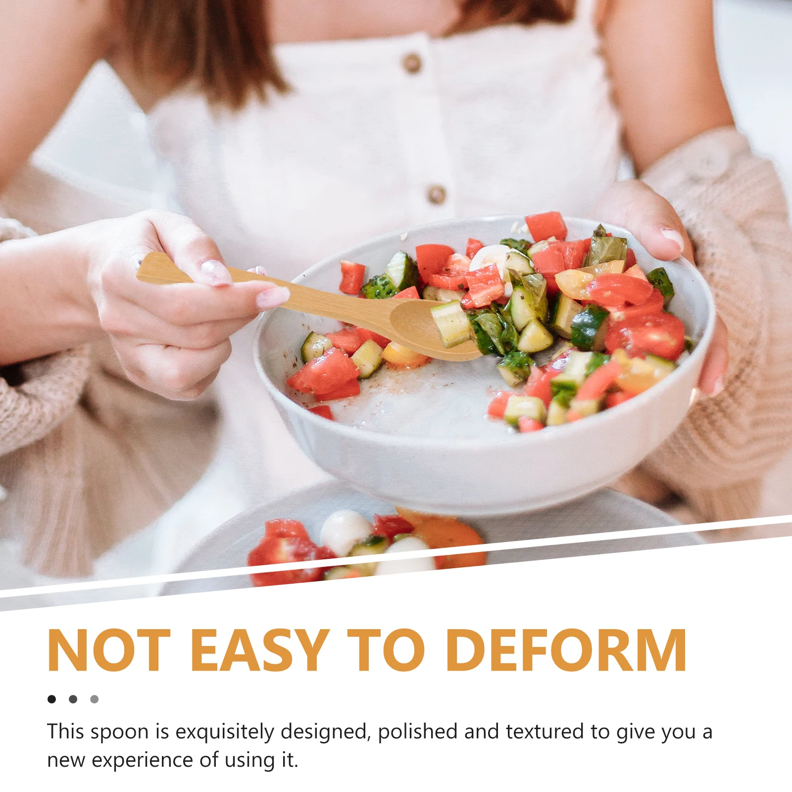 

6pcs Bamboo Jam Small Honey For Coffee Tea Dessert Reusable Mixing Long Handle Kitchen Stirring Spoon Multifunctional Food Spoon