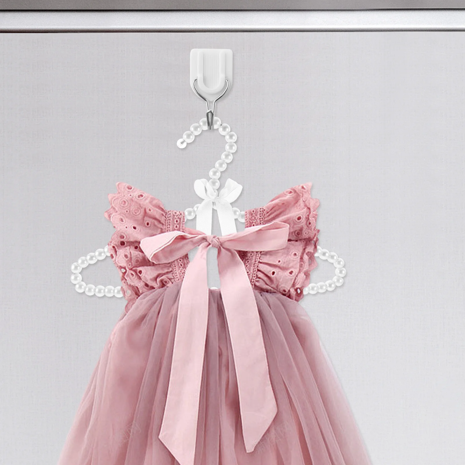 

2pcs Pearl Hangers Small Baby Clothes Hangers For Closet Kids Toddler Nursery Organizer Skid Resistance Strong Load Bearing