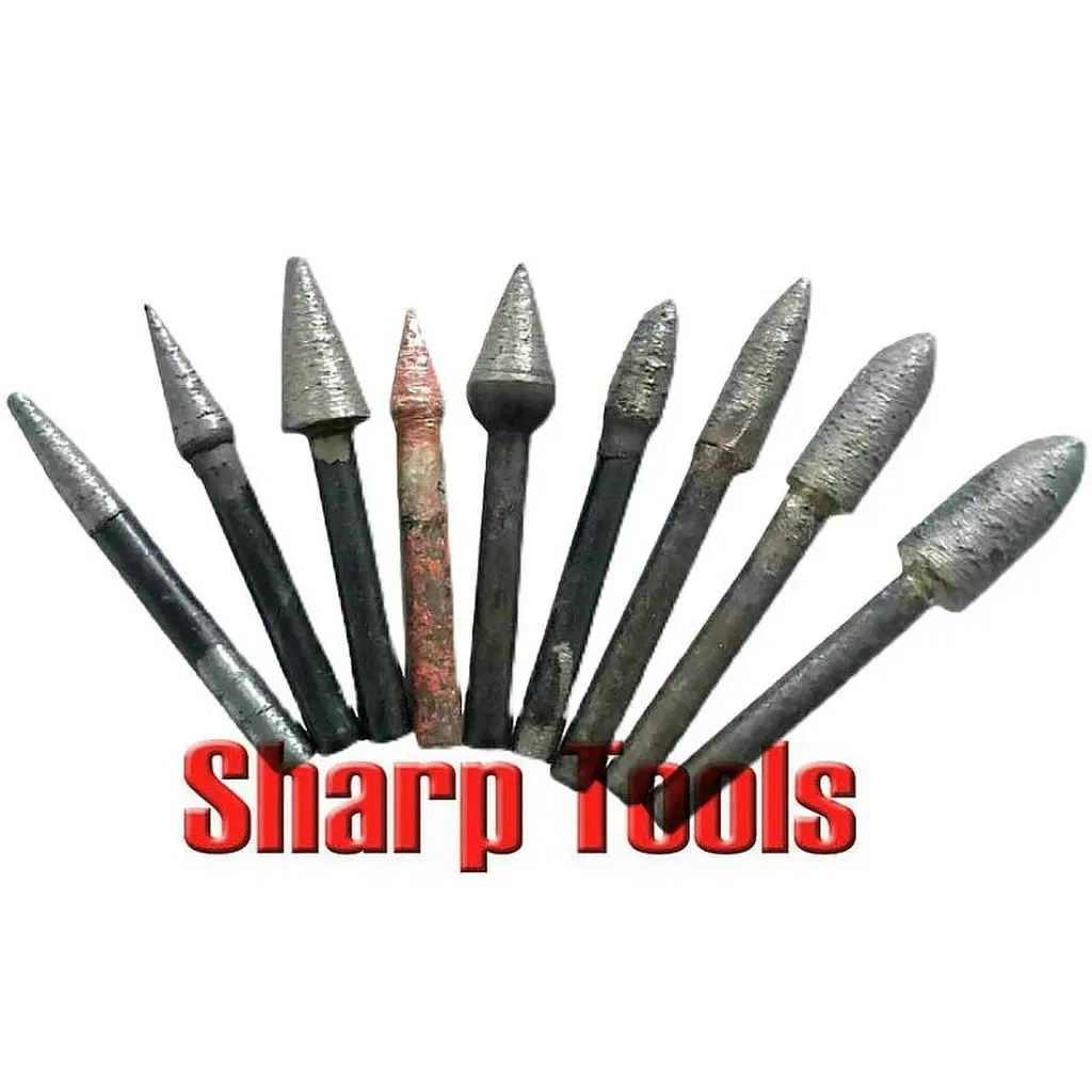 Kepala Gerinda berlian Sintered 45 Mesh, 10 buah pemotong penggilingan batu, alat ukir granit giok poles CNC Router bit