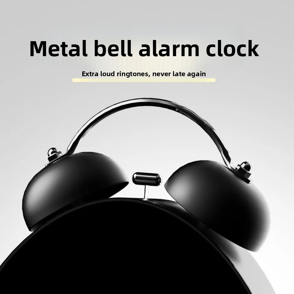 LED Electronic Display LED Clock Super Loud Sound Vintage Electronic Clock Plastic Mechanical Ringing Digital Alarm Clock
