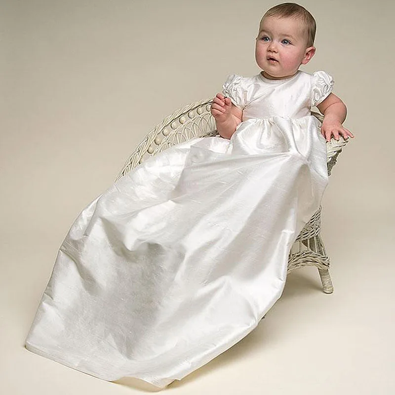 Christening Long Dresses Baby Baptism Dress for Birthday Newborn Girl Spring Clothes Outfit with Hat from 0 to 12 Months