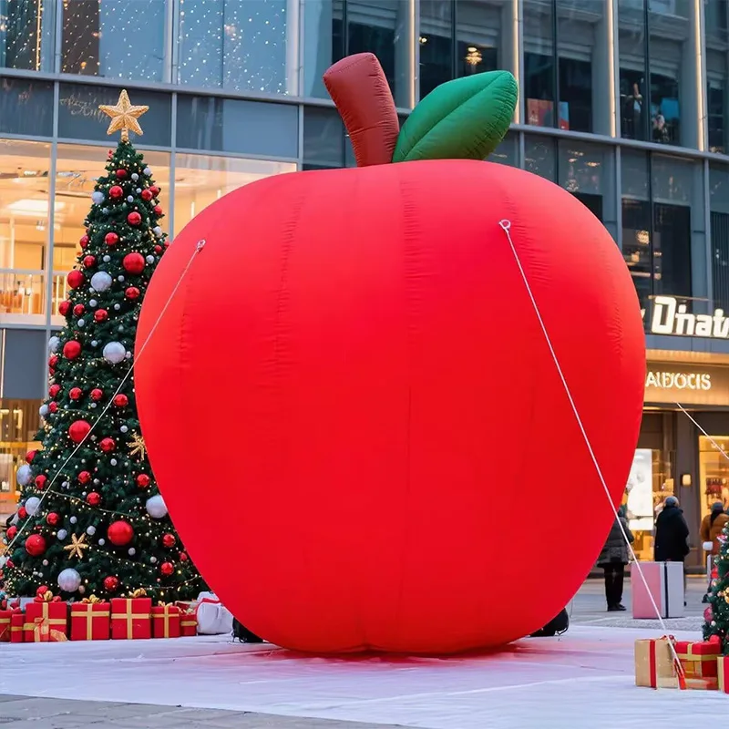 

Надувные яблоки, воздушные формы для яблок в канун Рождества с выдувными устройствами, квадратный декоративный реквизит для уличного торгового центра
