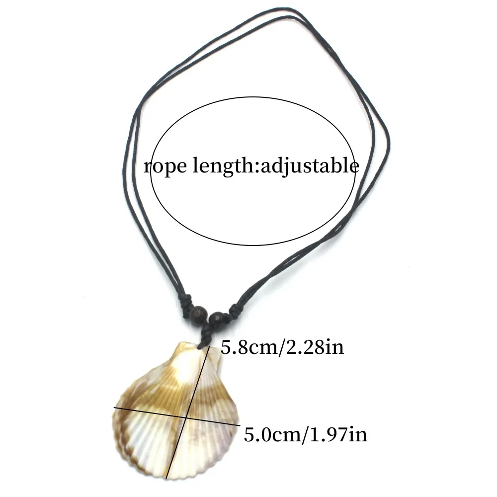 1 قطعة نمط المنتجع المحيط شل قلادة قابل للتعديل حبل البوهيمي الاكريليك قلادة من الصدف الرجال النساء سترة سلسلة مجوهرات هدية #4